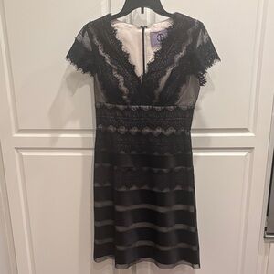 JS Collections Black Lace Mini Dress